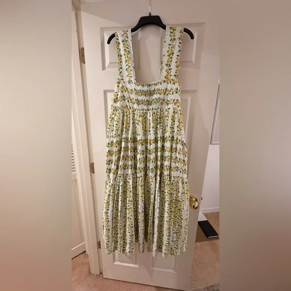 Anthropologie Lemon 🍋 Print Dress in White and Yellow - Picture 2 of 5